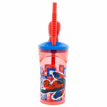 Spider-Man 3D Mask Straw Tumbler